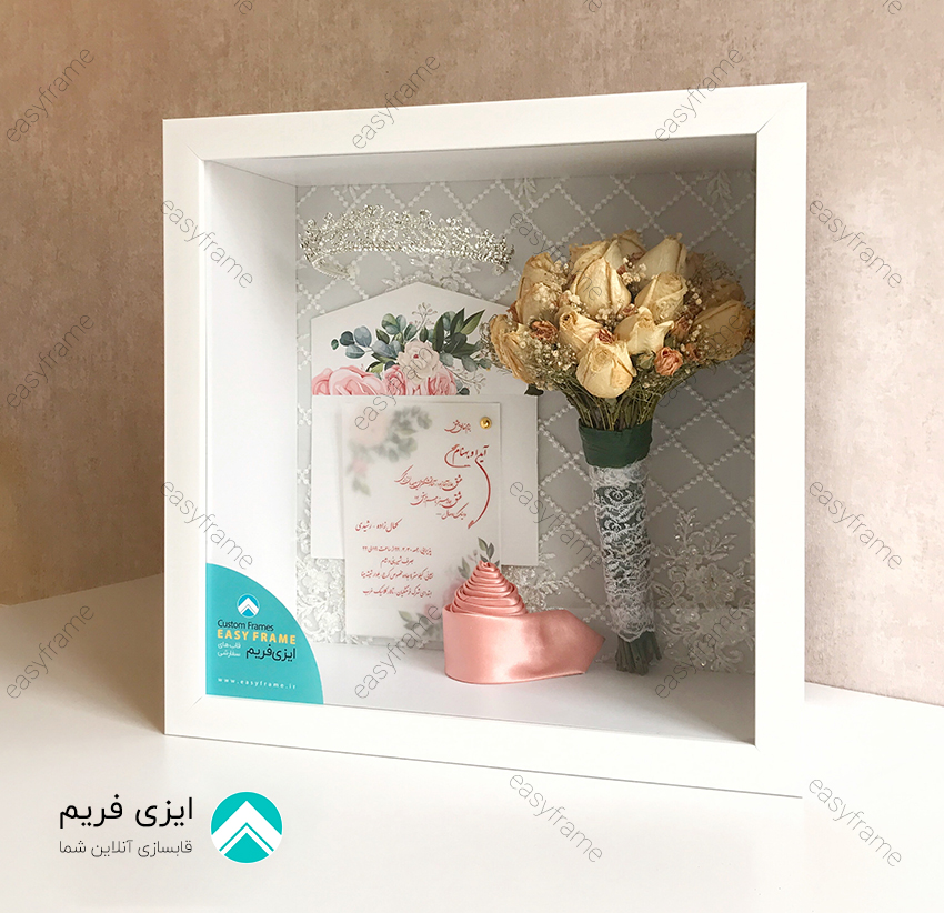 یادگاری باکس دسته گل عروسی 