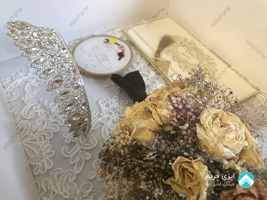یادگاری باکس دسته گل عروسی 
