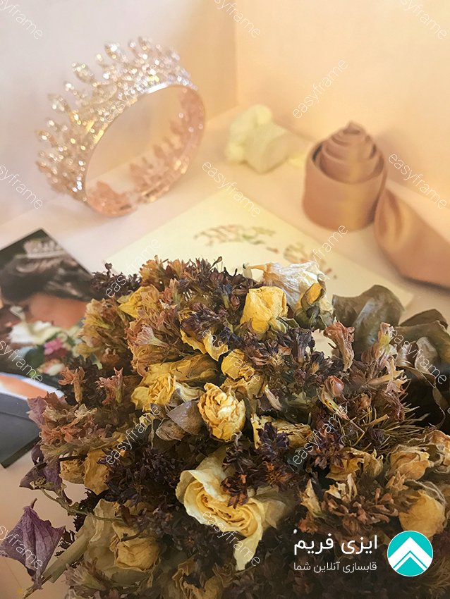یادگاری باکس دسته گل عروسی 